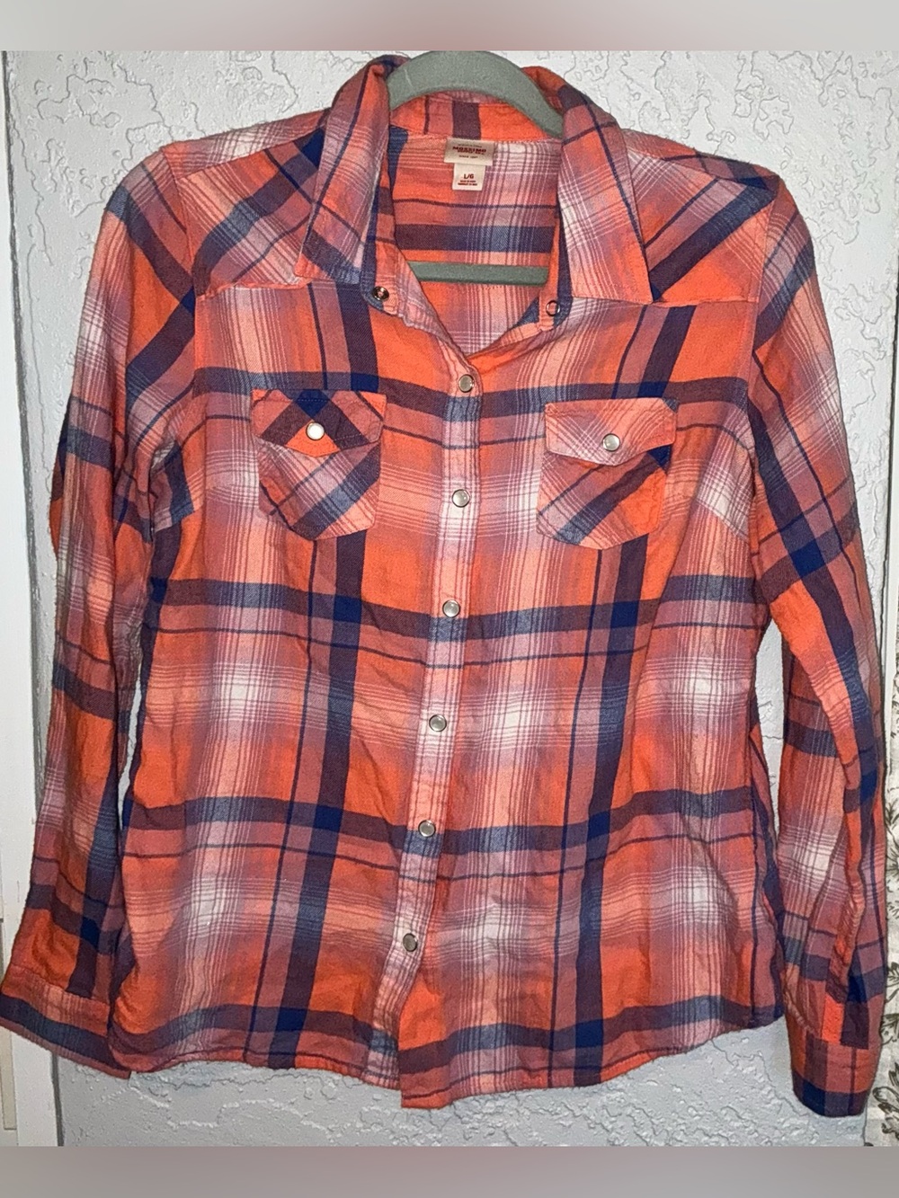 Mossimo Orange Plaid Button-Up Shirt